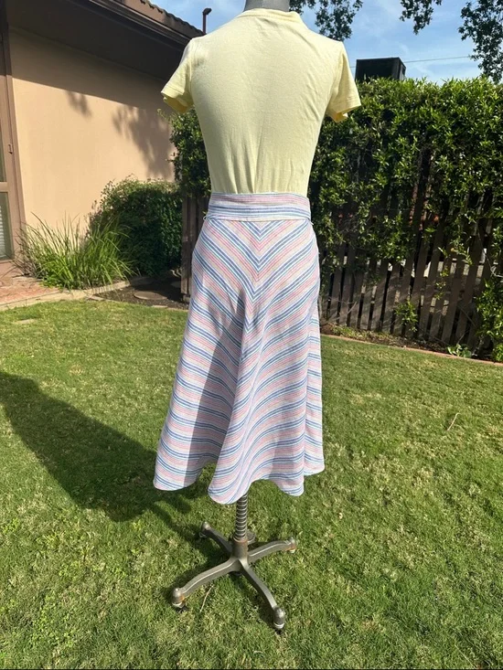 Talbots Pastel Chevron Maxi Skirt in Blue, Pink & Cream - Picture 6 of 7